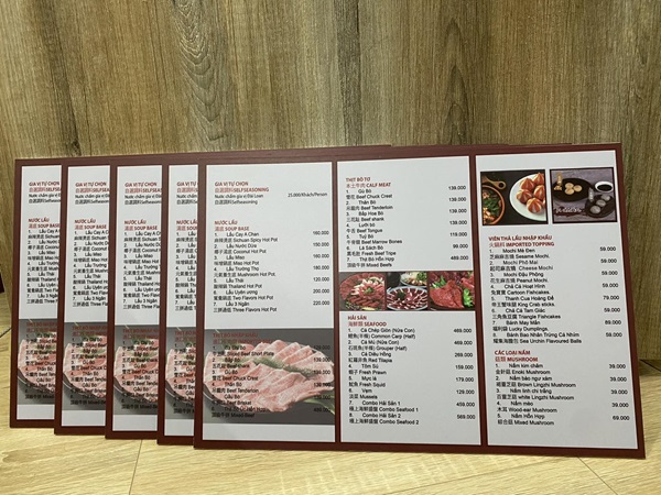 in menu đẹp
