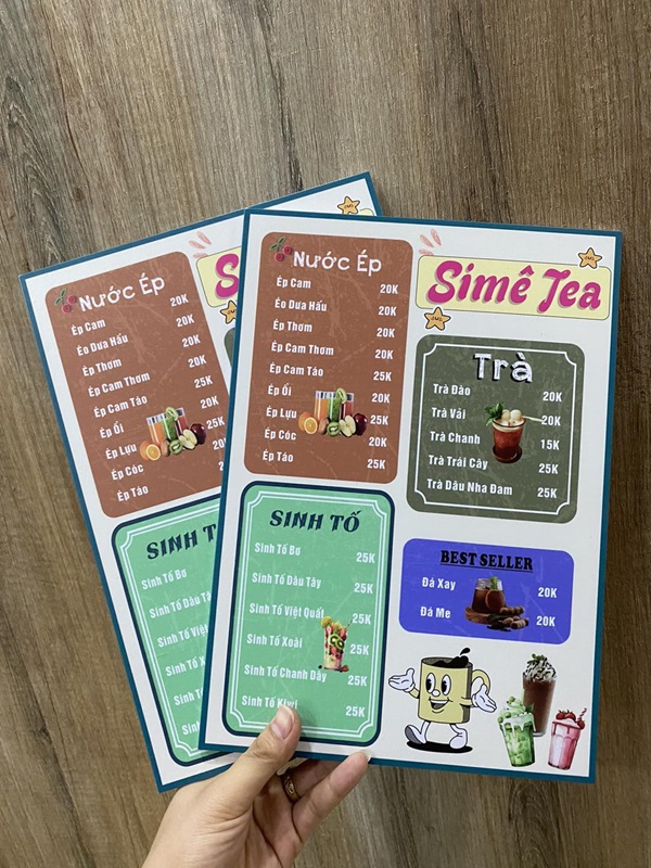 in menu đẹp