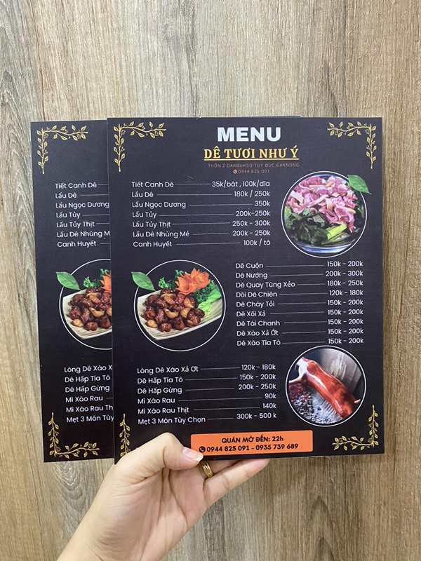 menu quán lẩu