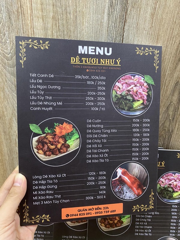 menu bồi formex