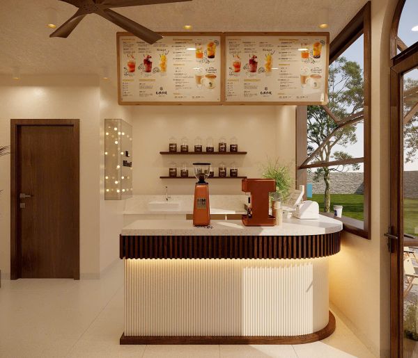 thi công cửa hàng cafe