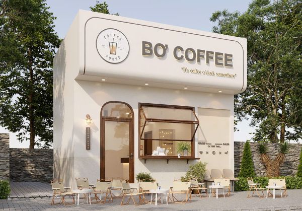 thi công cửa hàng cafe