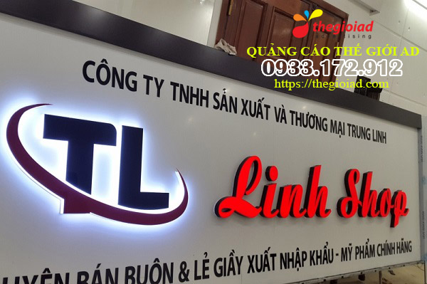 bảng hiệu chữ nổi mica